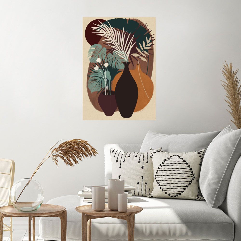 Affiche Vases et feuillages