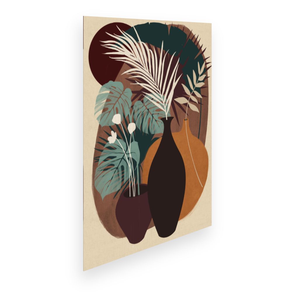Affiche Vases et feuillages