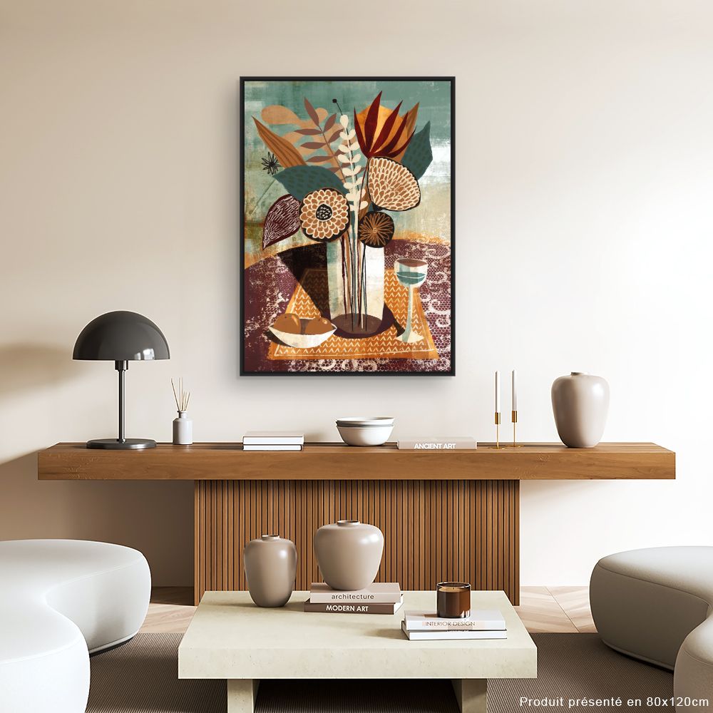 Tableau Bouquet artistique vibrant