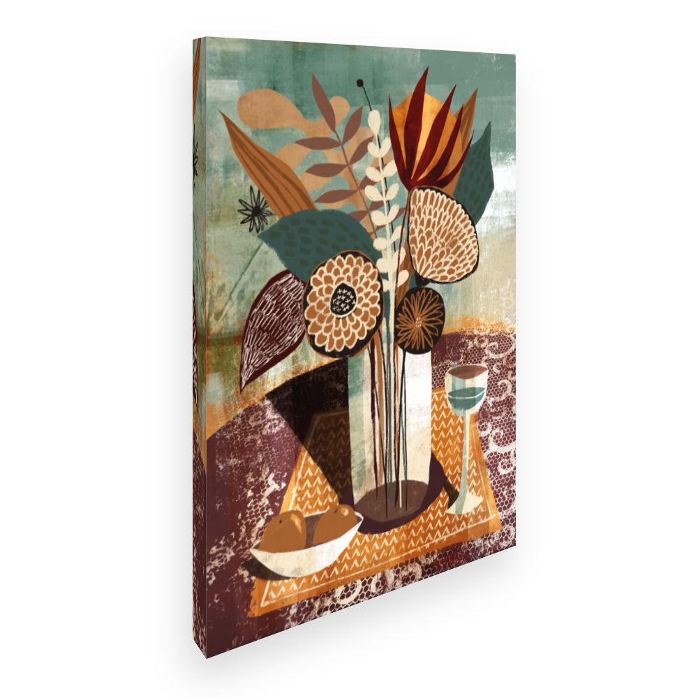Toile Bouquet artistique vibrant