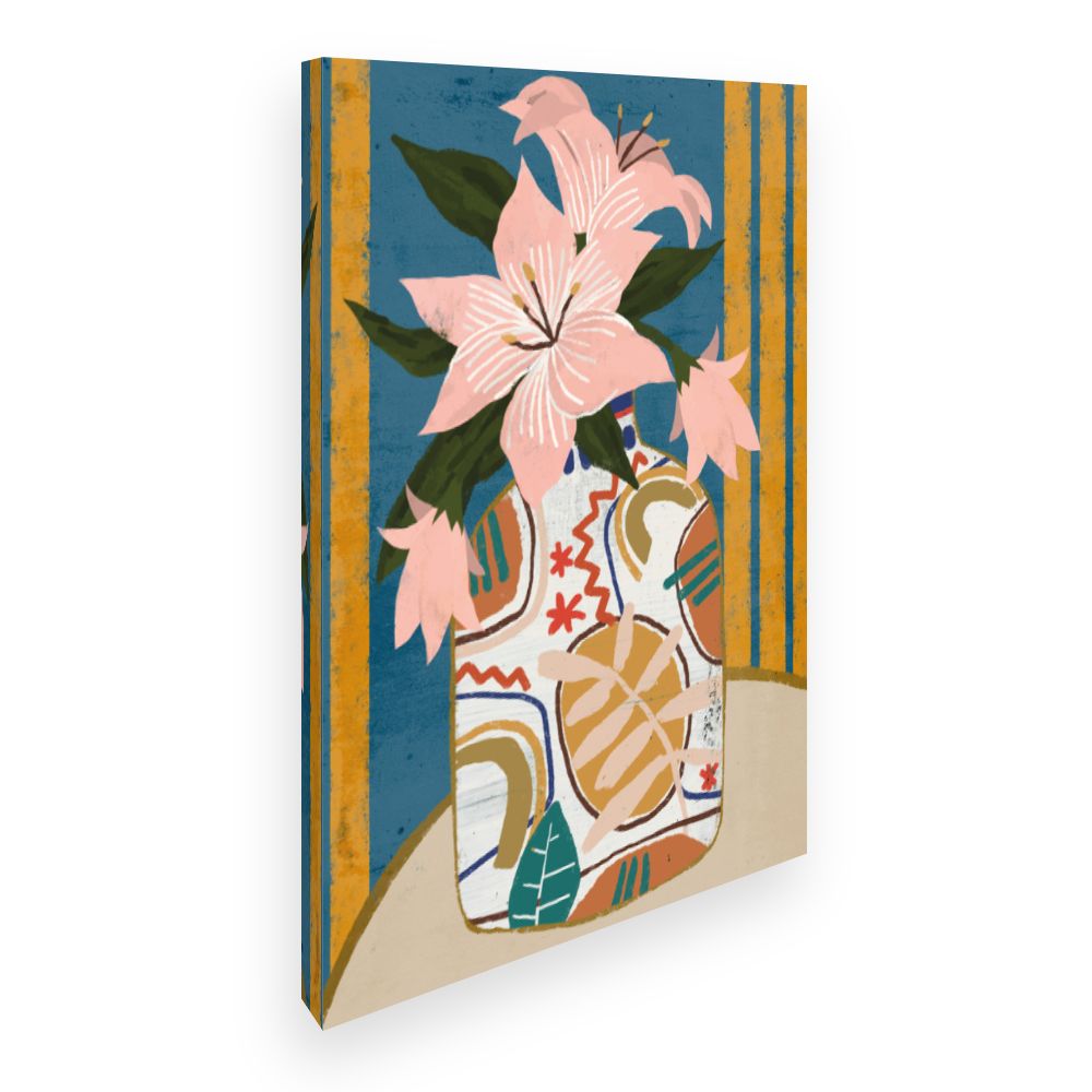 Toile Fleurs et vase