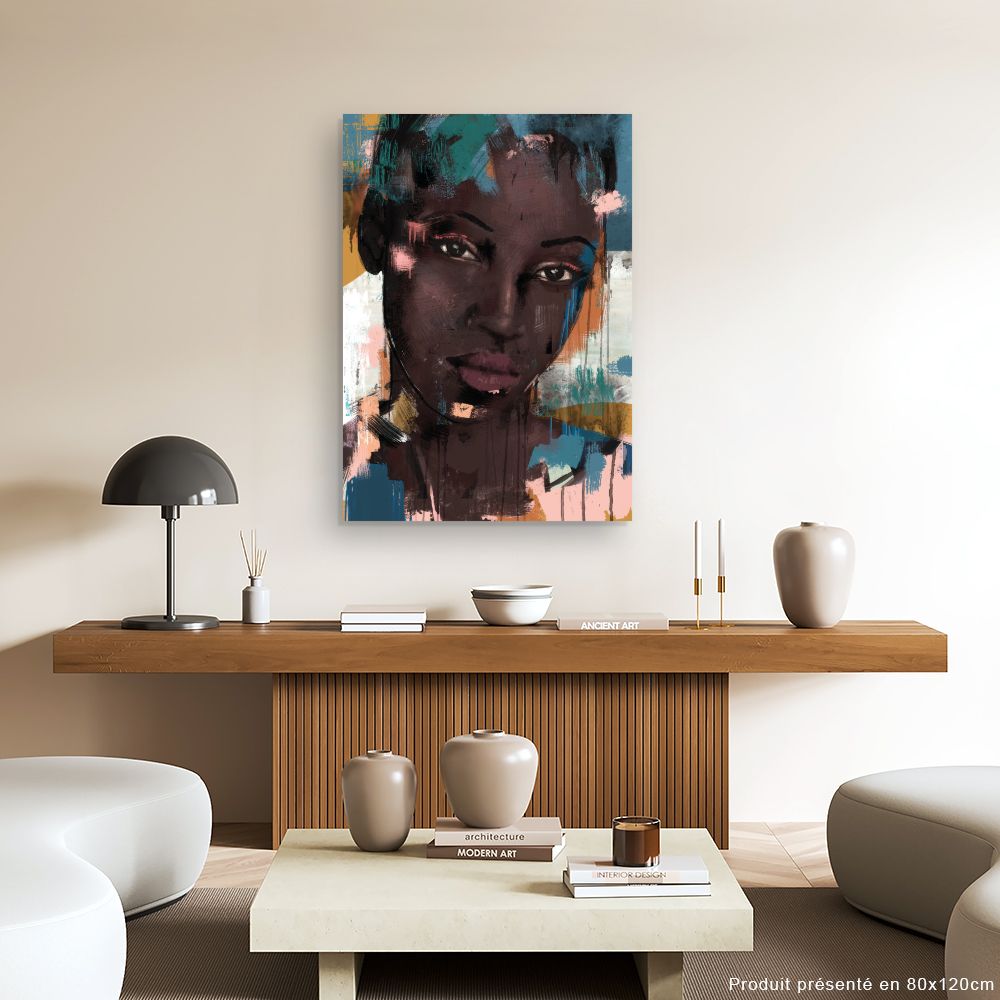 Tableau Portrait abstrait vibrant