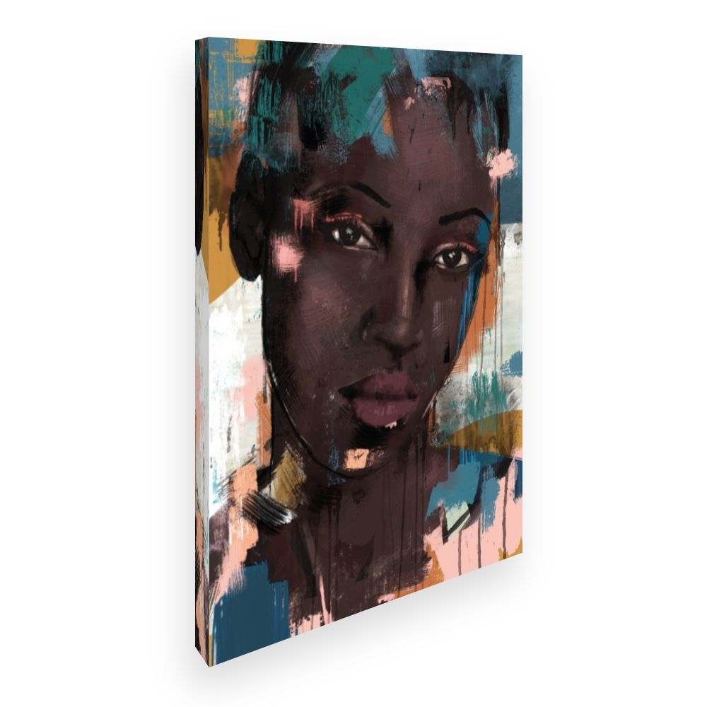 Toile Portrait abstrait vibrant