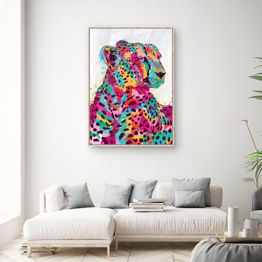 Tableau Léopard vibrant