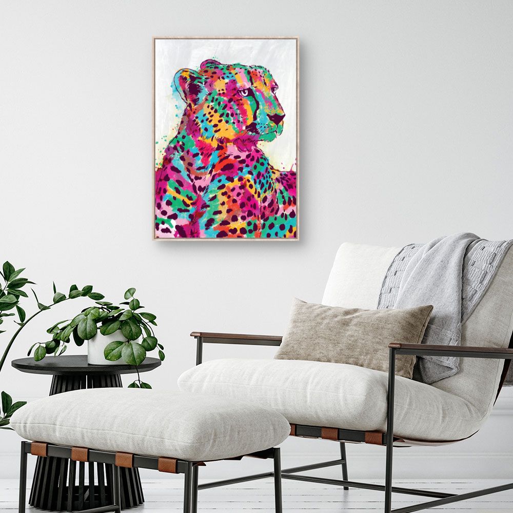 Tableau Léopard vibrant