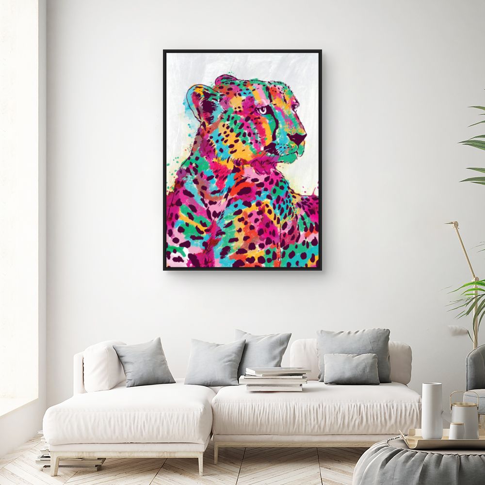 Tableau Léopard vibrant