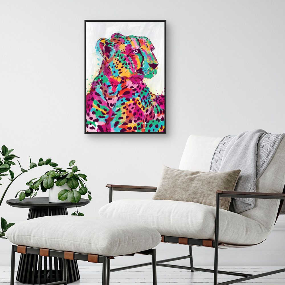 Tableau Léopard vibrant