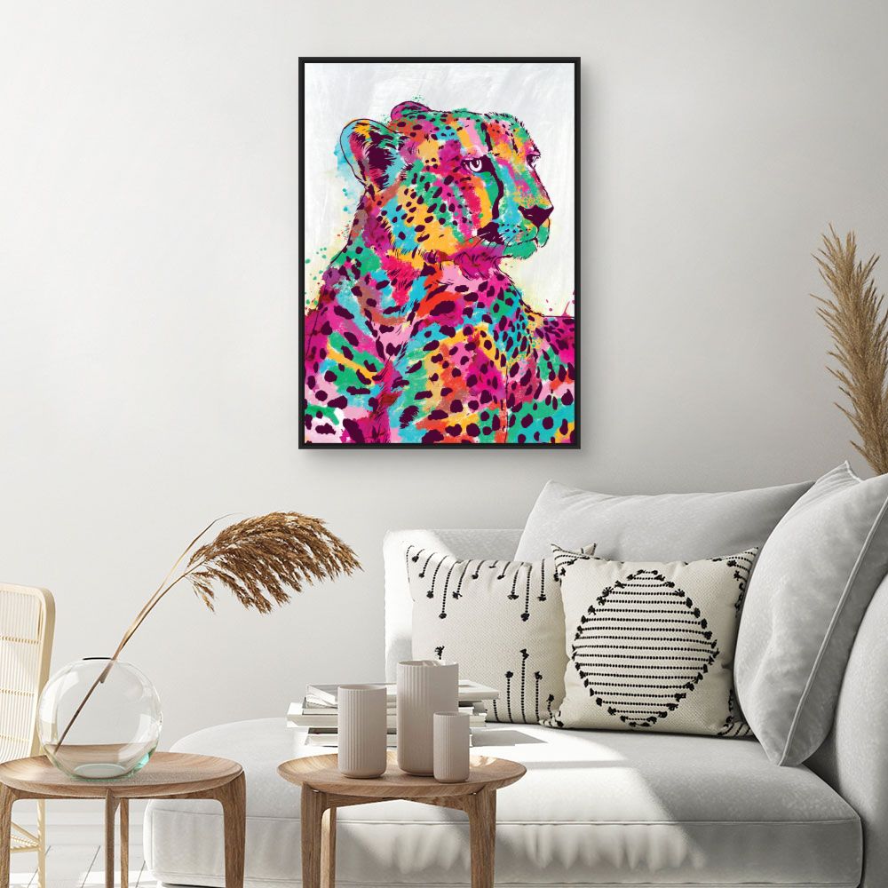 Tableau Léopard vibrant