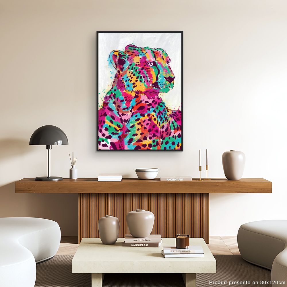 Tableau Léopard vibrant