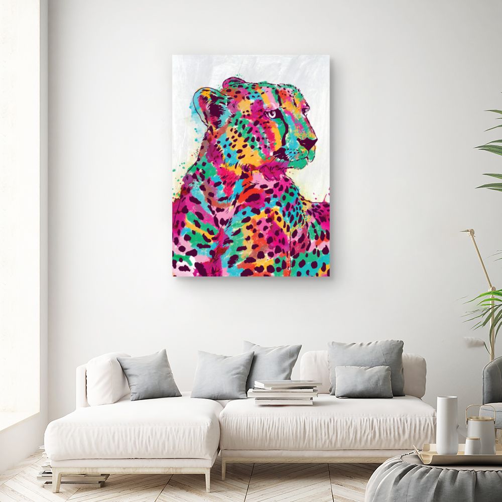 Tableau Léopard vibrant