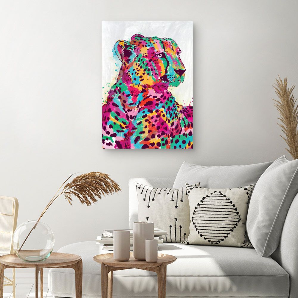 Tableau Léopard vibrant