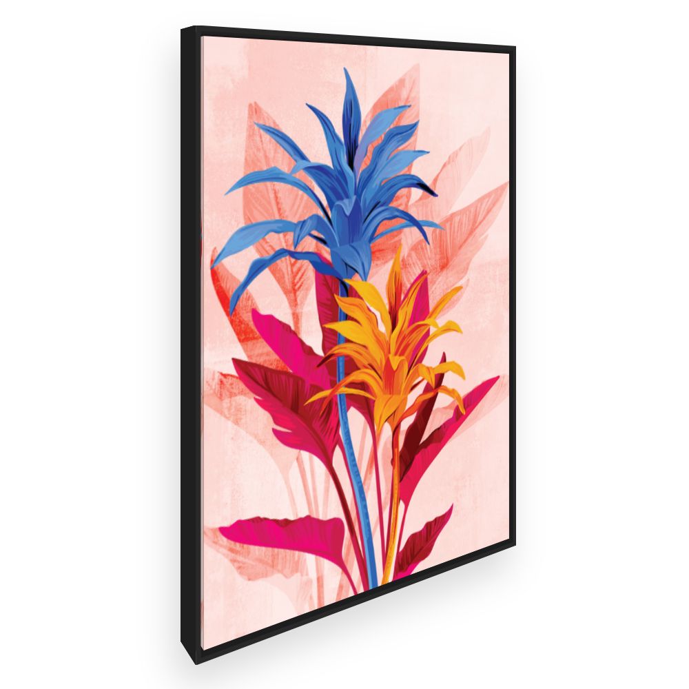 Toile Fleurs exotiques vibrantes