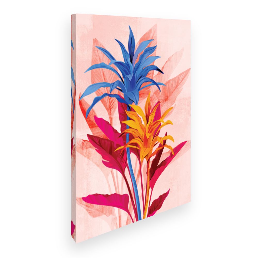 Toile Fleurs exotiques vibrantes