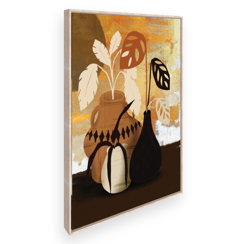 Toile Vases et feuilles