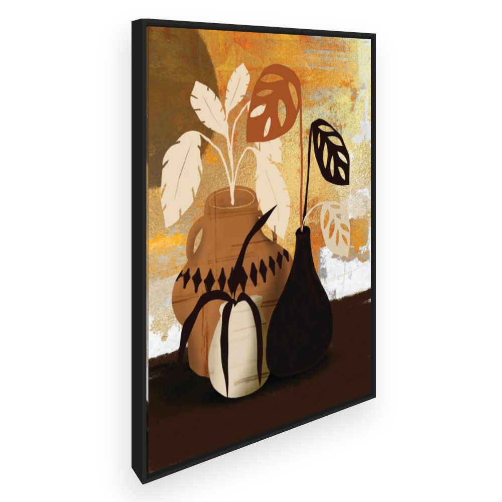 Toile Vases et feuilles