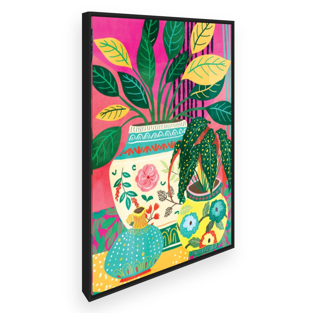 Toile Vases fleuris vibrants