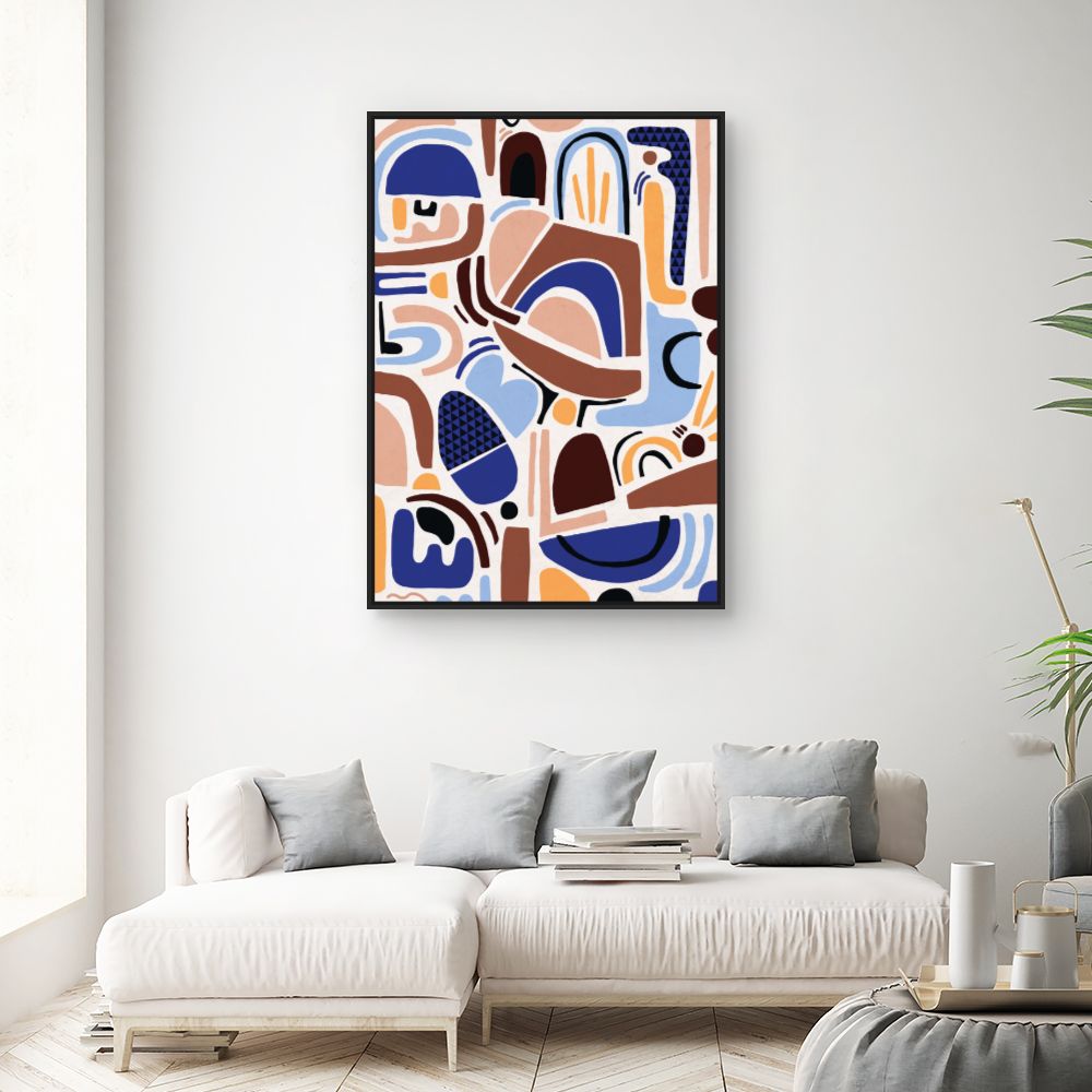 Tableau Formes abstraites vibrantes