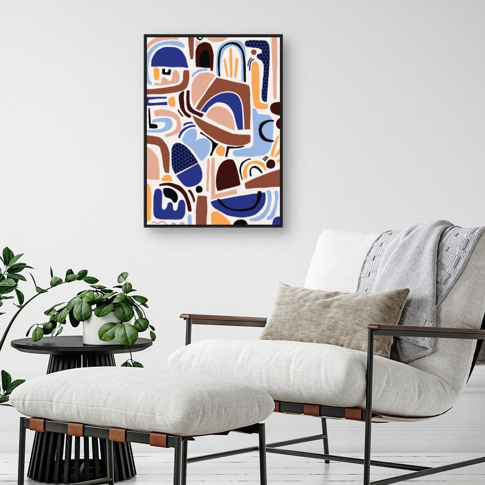 Tableau Formes abstraites vibrantes