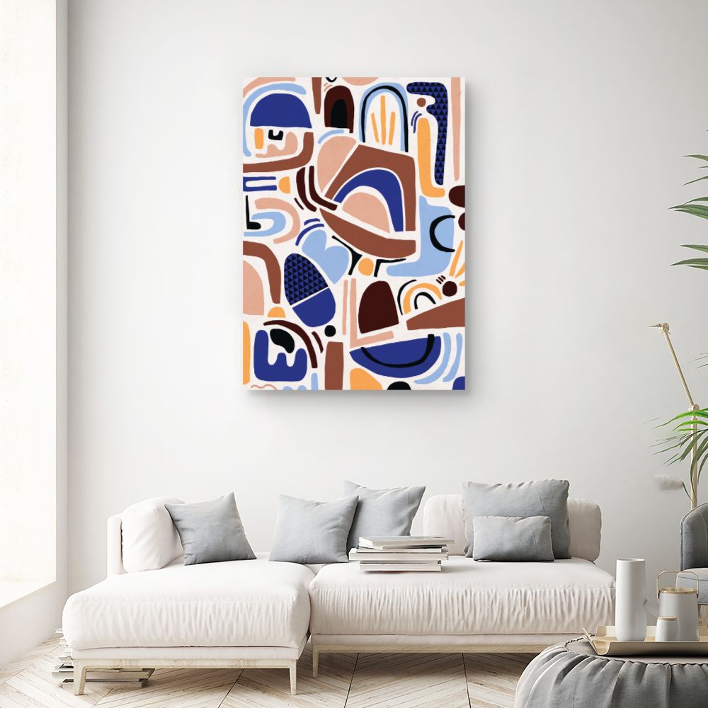 Tableau Formes abstraites vibrantes