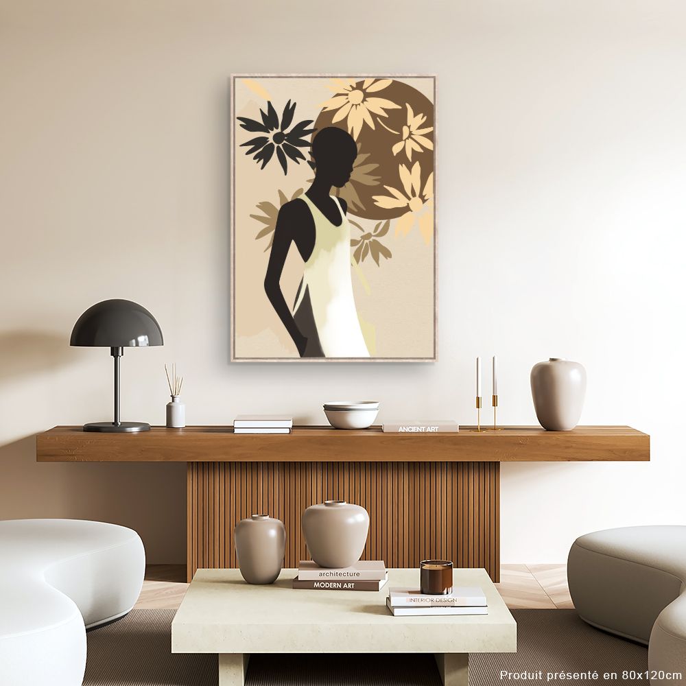 Tableau Silhouette florale élégante