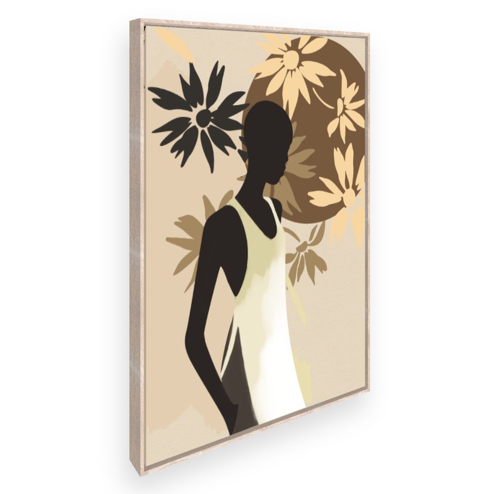 Toile Silhouette florale élégante