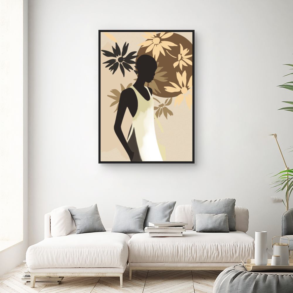 Tableau Silhouette florale élégante