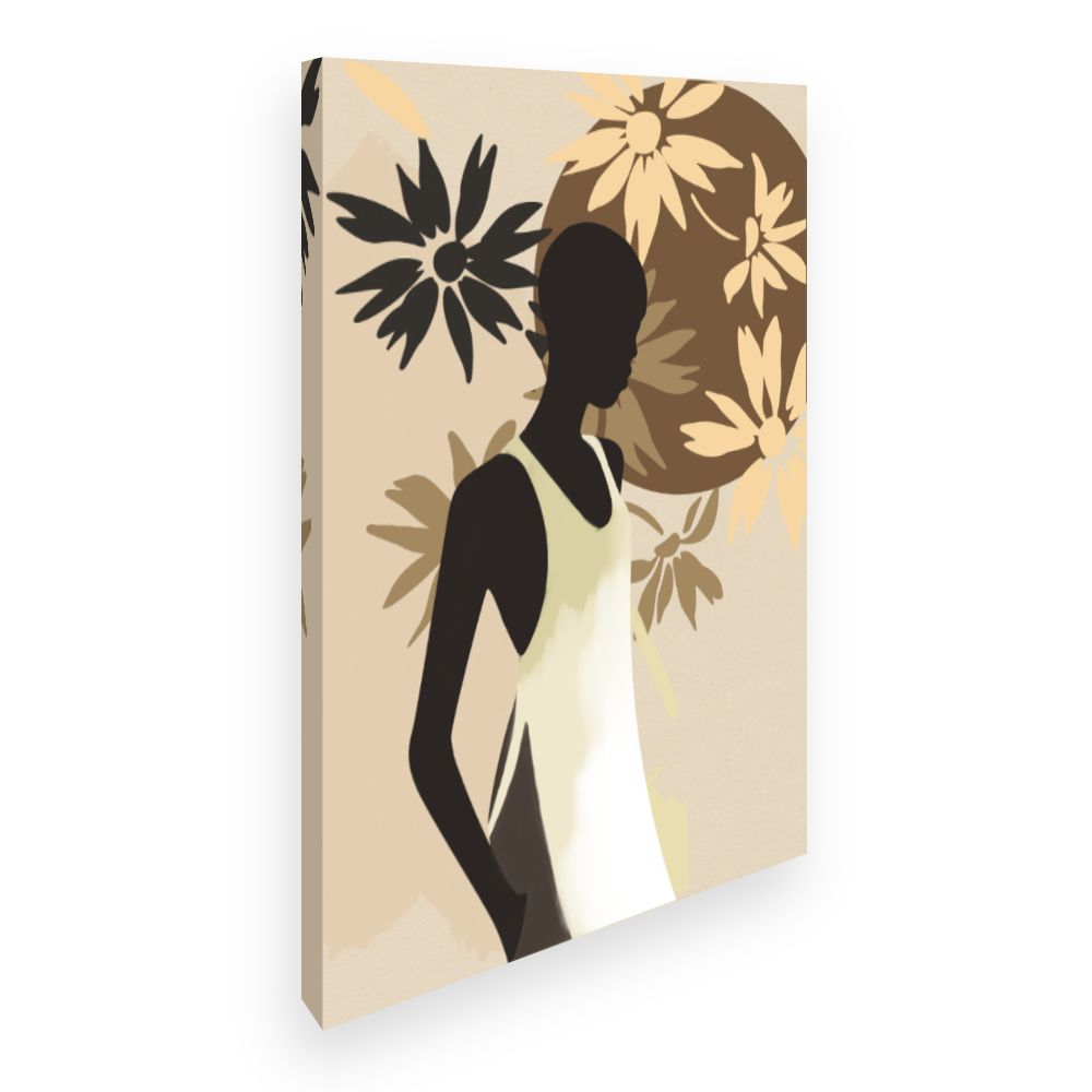 Toile Silhouette florale élégante