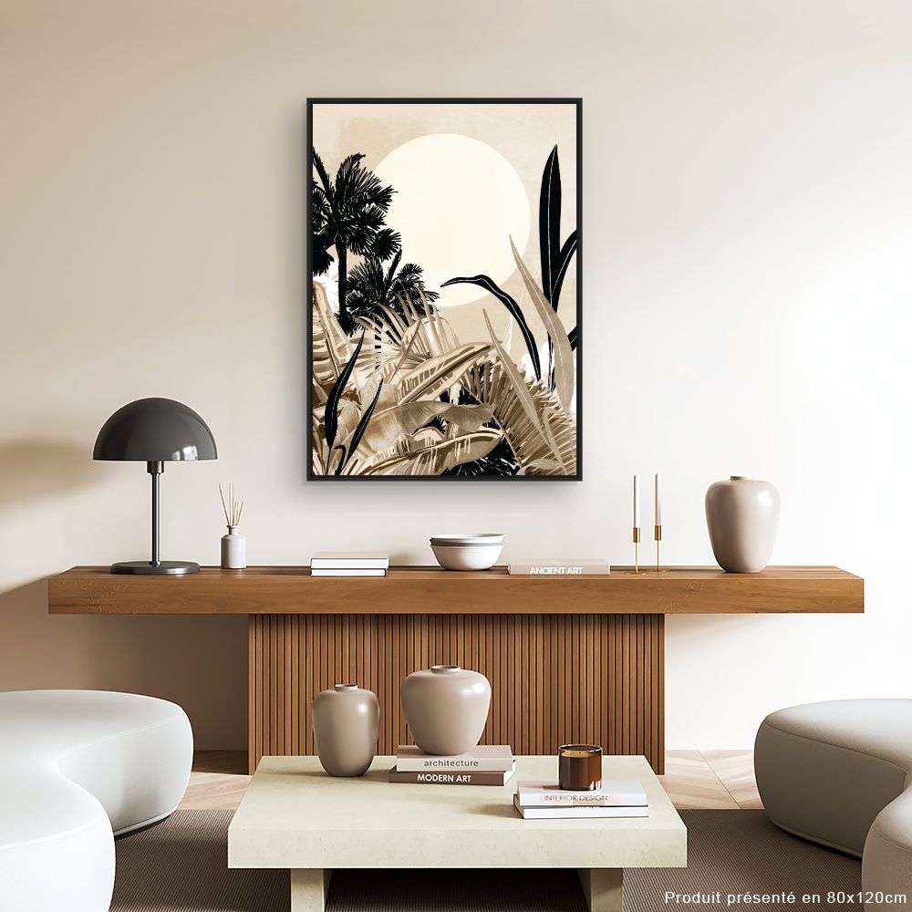 Tableau Palmiers et soleil