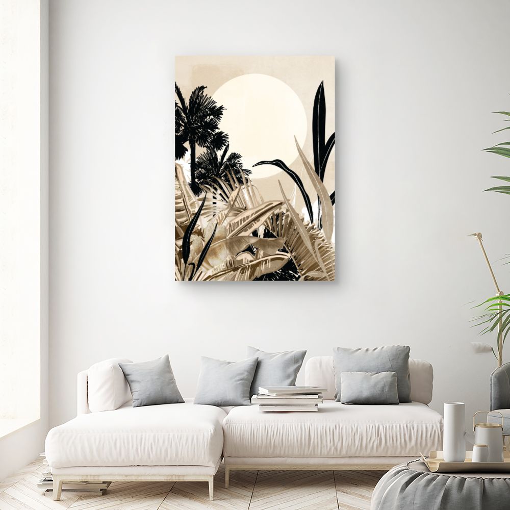 Tableau Palmiers et soleil