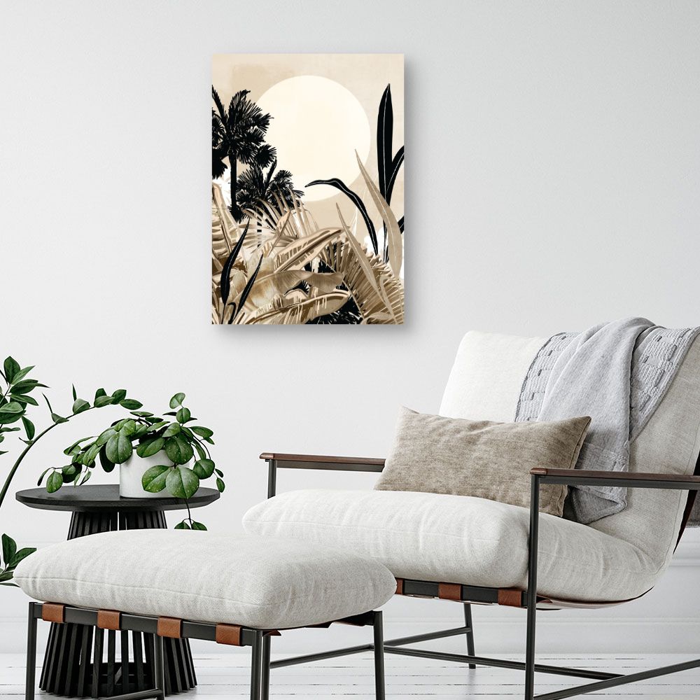 Tableau Palmiers et soleil