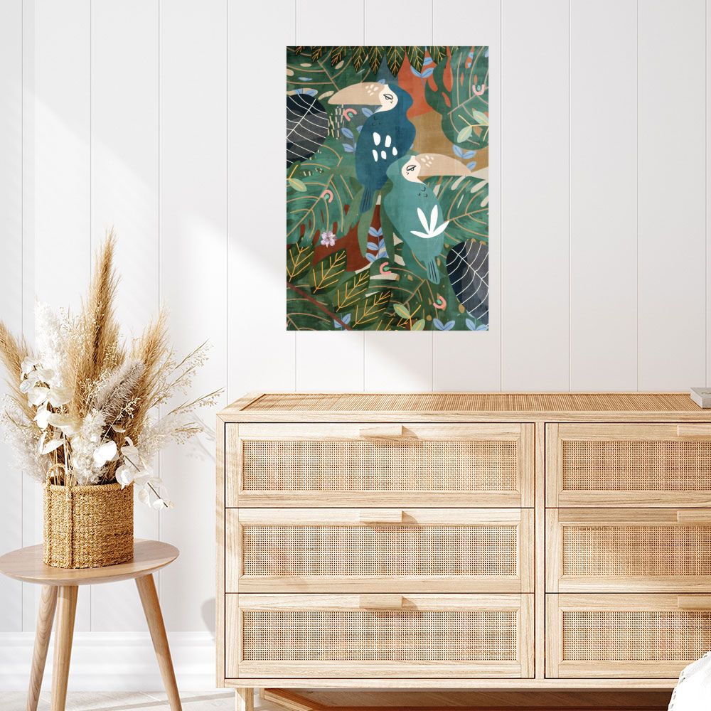 Affiche Toucan tropical coloré