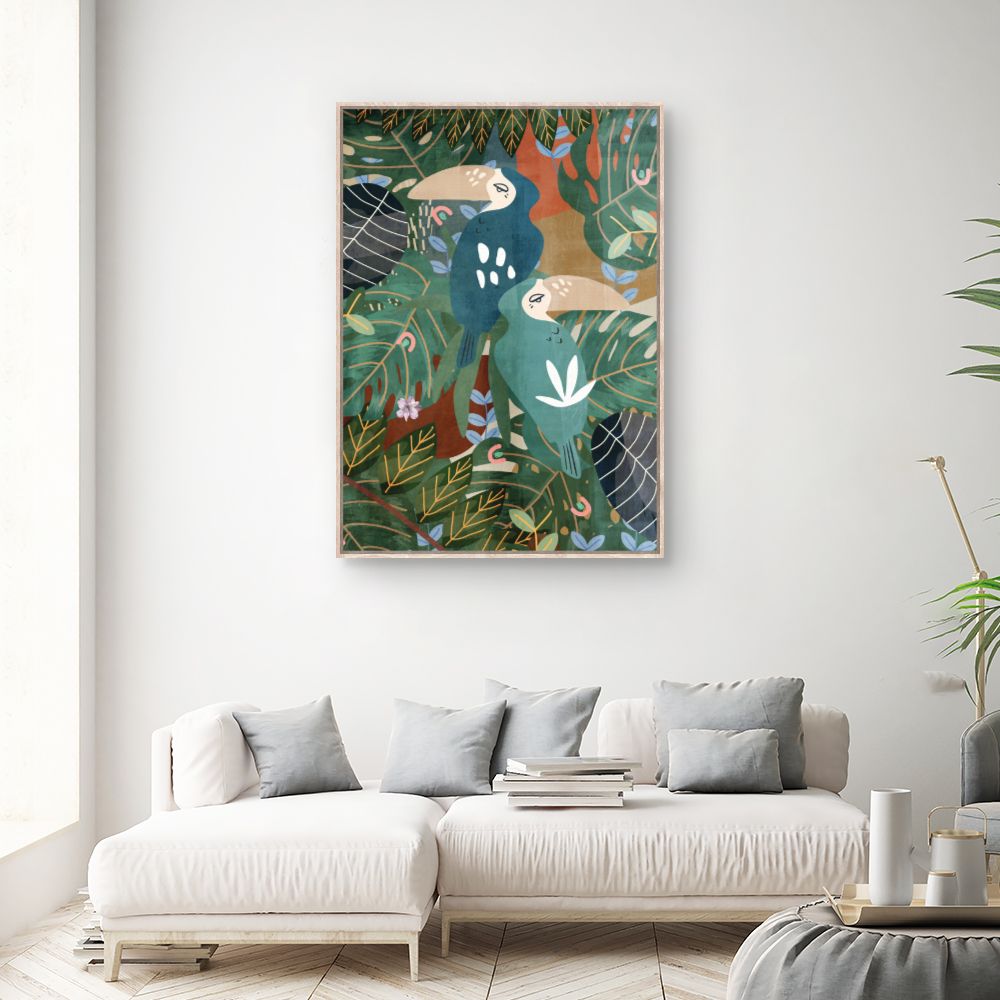 Tableau Perroquets exotiques