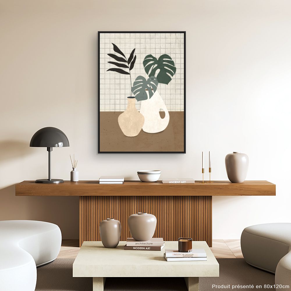Tableau Vases feuillagés