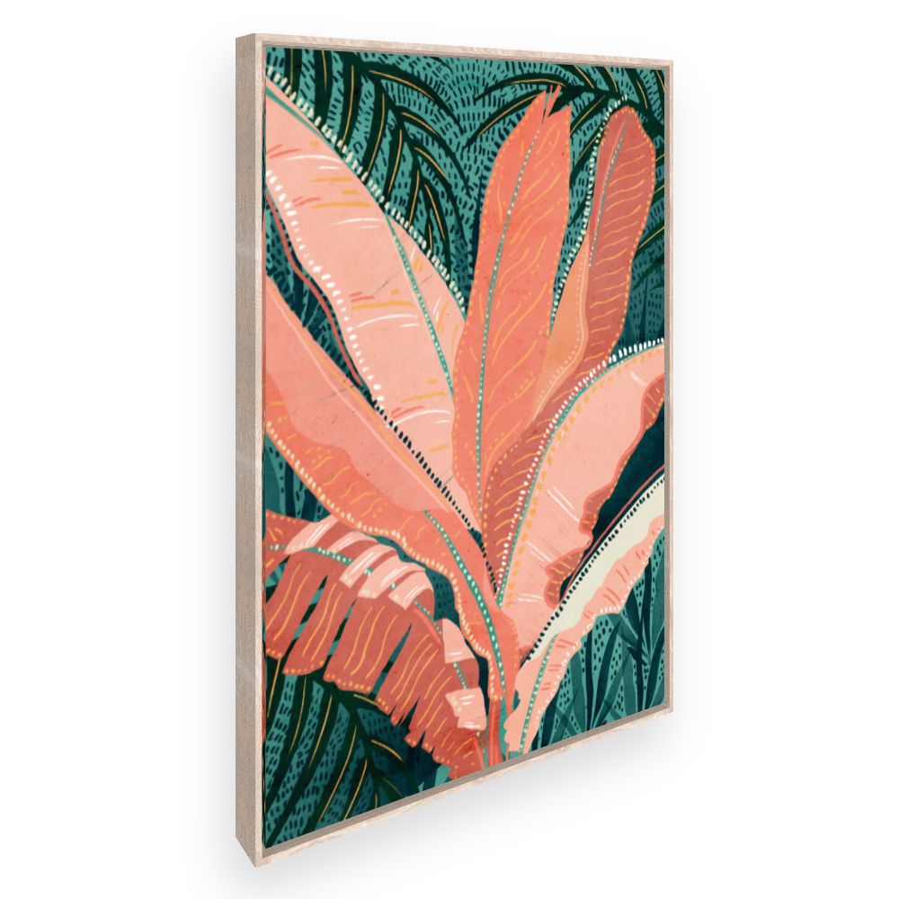 Toile Feuilles tropicales vives