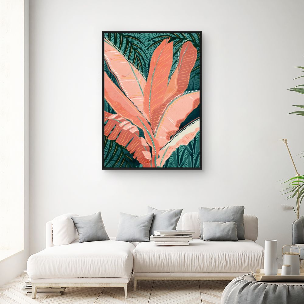 Tableau Feuilles tropicales vives