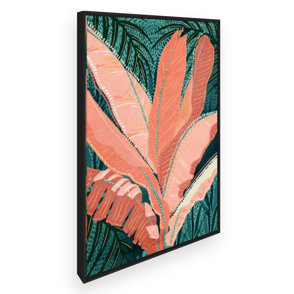 Toile Feuilles tropicales vives