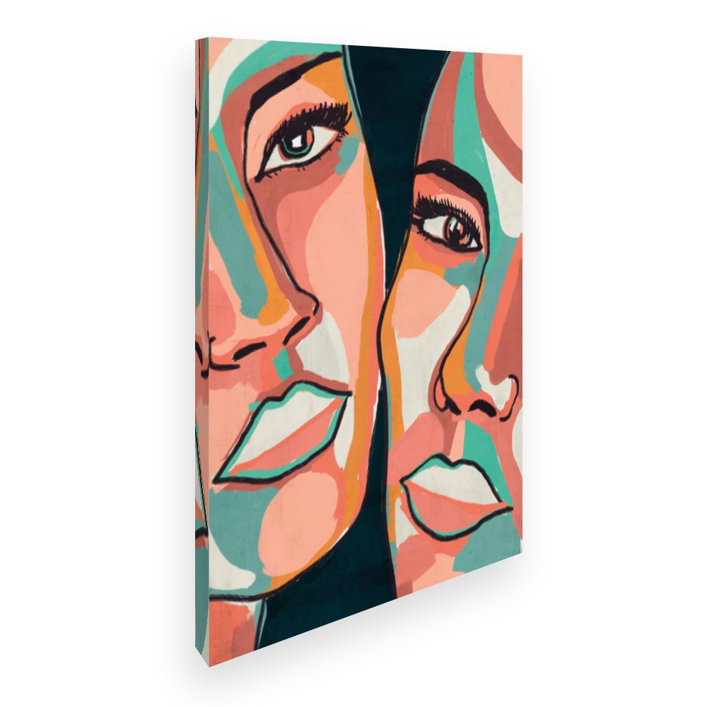 Toile Visages abstraits élégants
