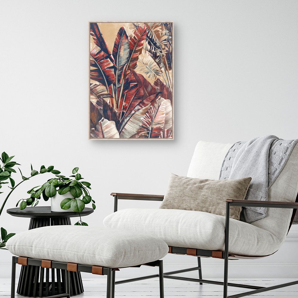 Tableau Feuilles exotiques vibrantes