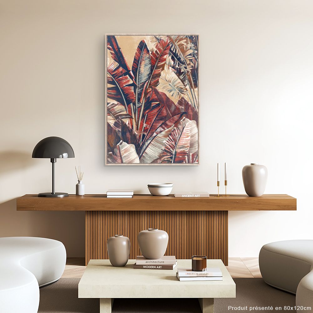 Tableau Feuilles exotiques vibrantes