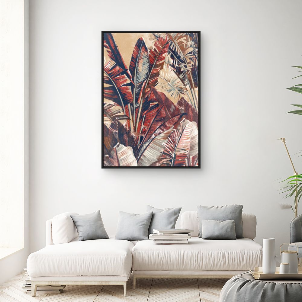 Tableau Feuilles exotiques vibrantes