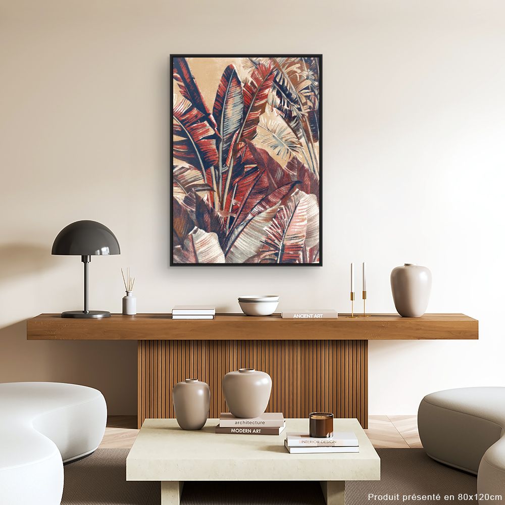 Tableau Feuilles exotiques vibrantes