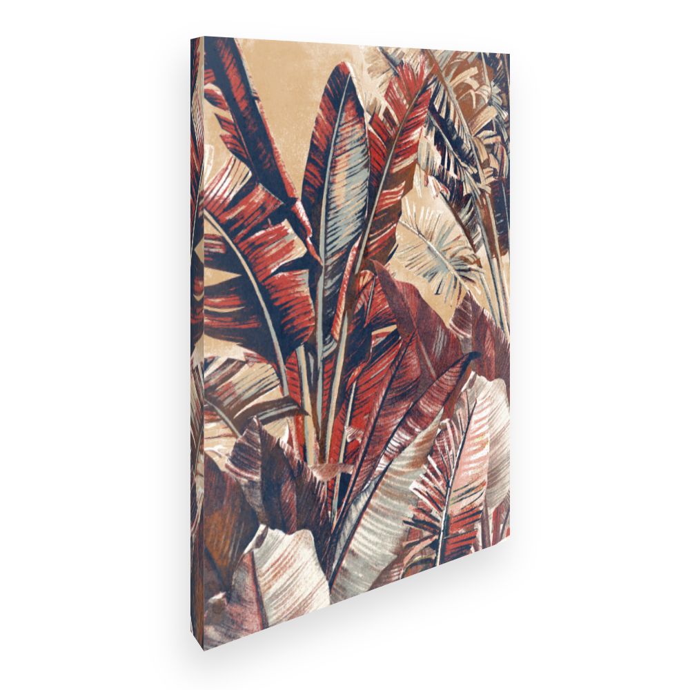 Toile Feuilles exotiques vibrantes