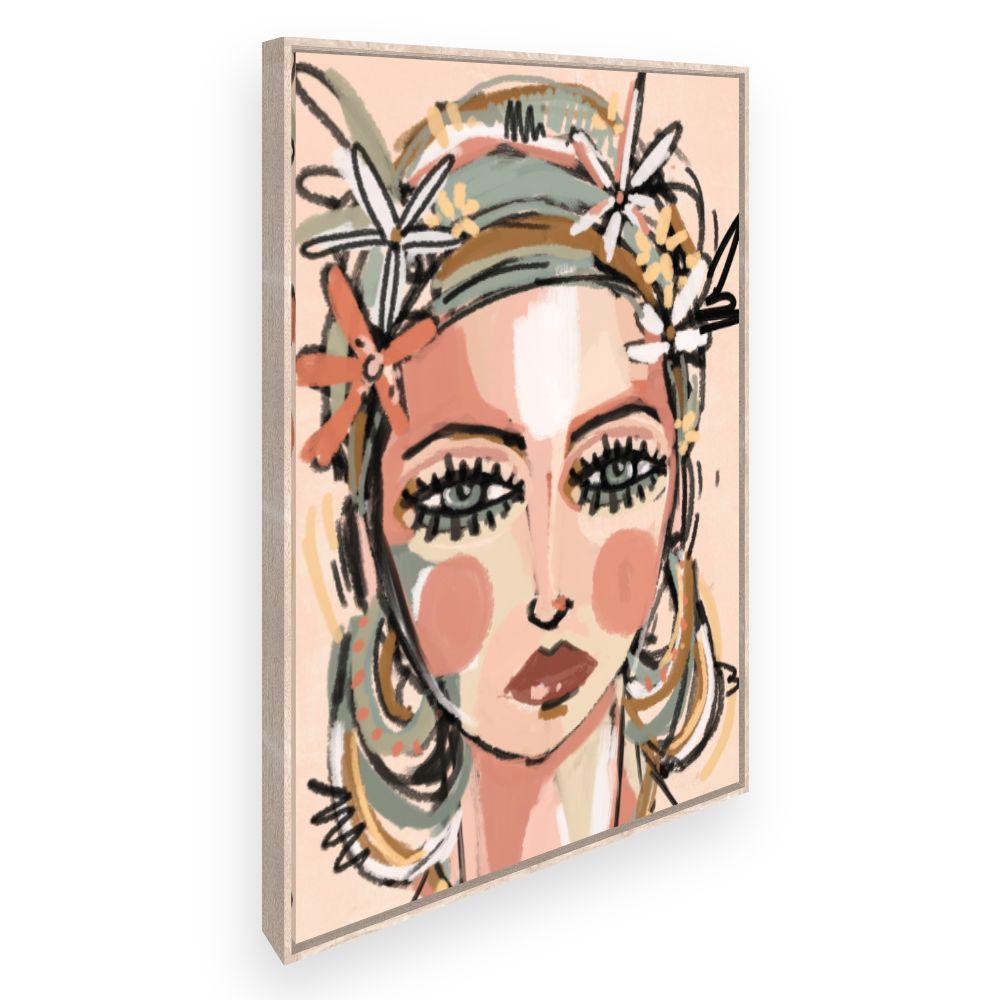 Toile Portrait floral artistique