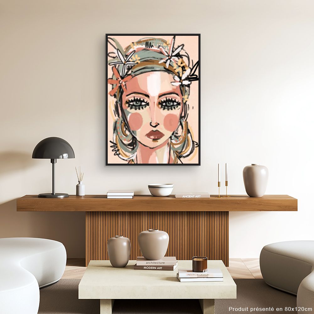 Tableau Portrait floral artistique