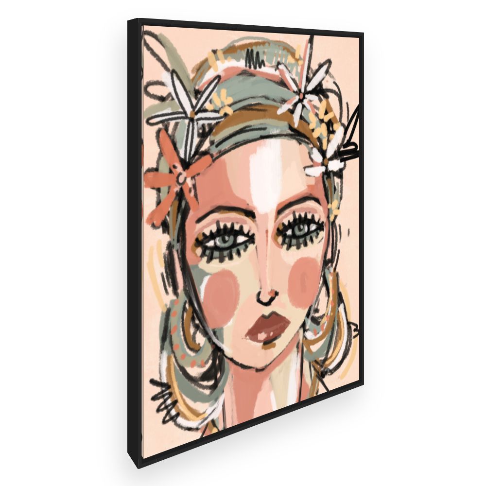 Toile Portrait floral artistique