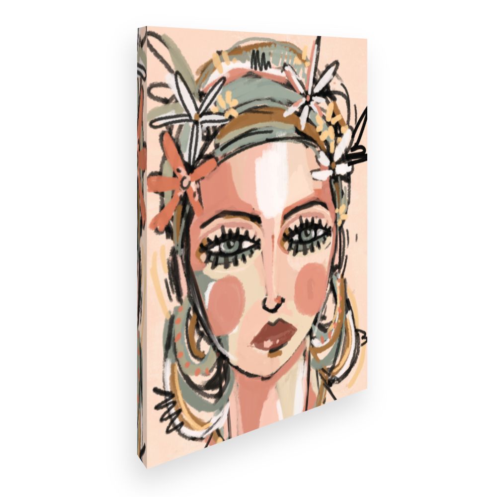 Toile Portrait floral artistique