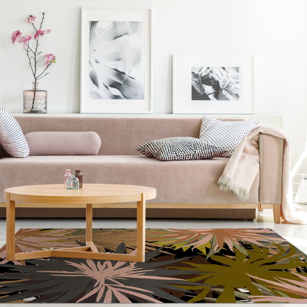 Tapis n°253 Feuilles abstraites dynamiques