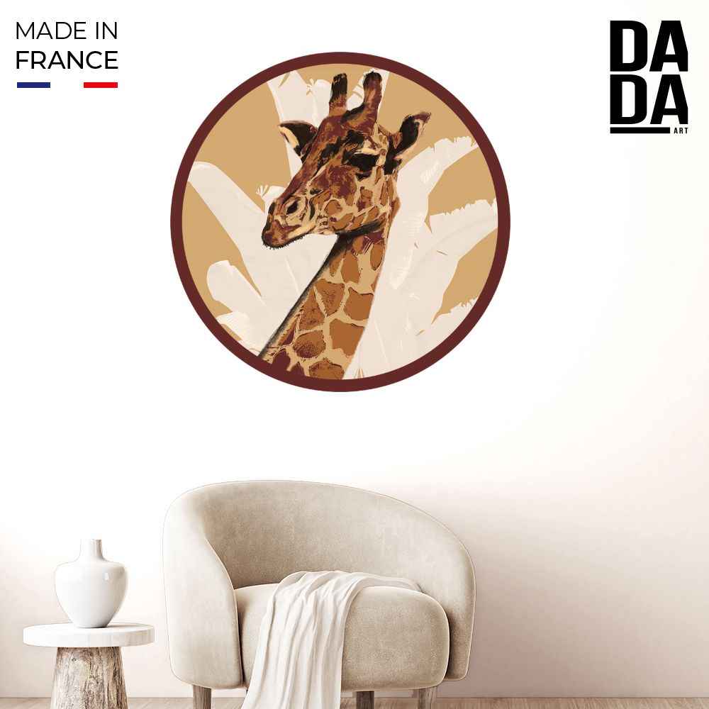 Papier peint rond "Giraffe majestueuse"