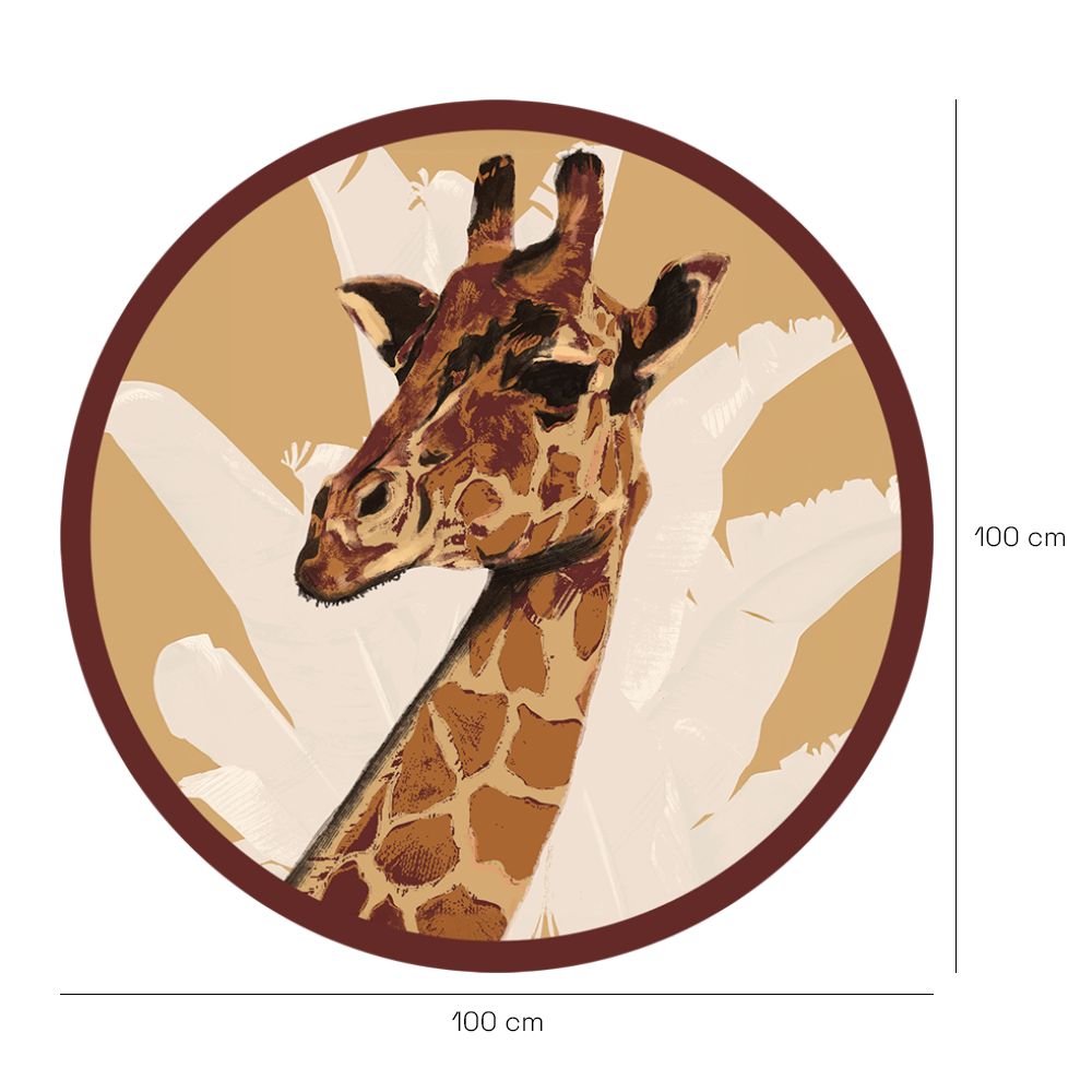 Papier peint rond "Giraffe majestueuse"