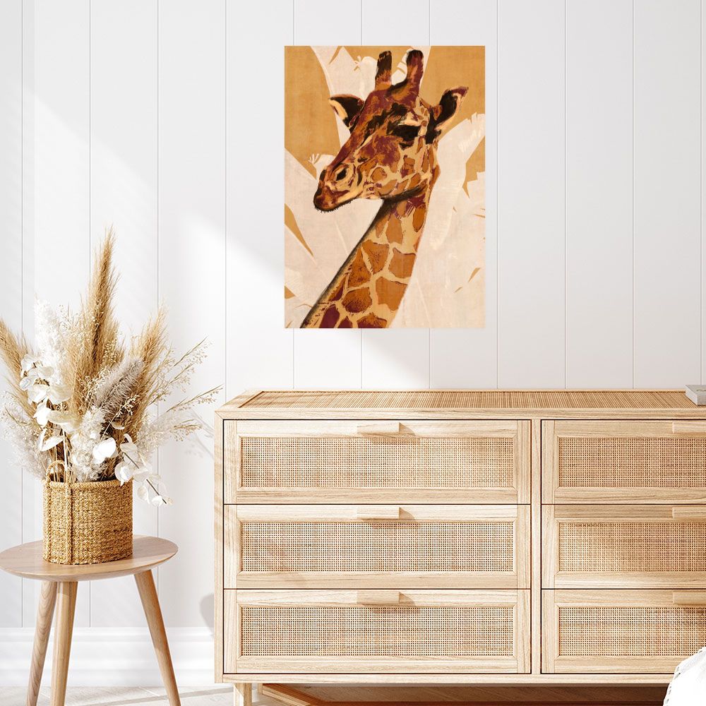 Affiche Élégante girafe sauvage